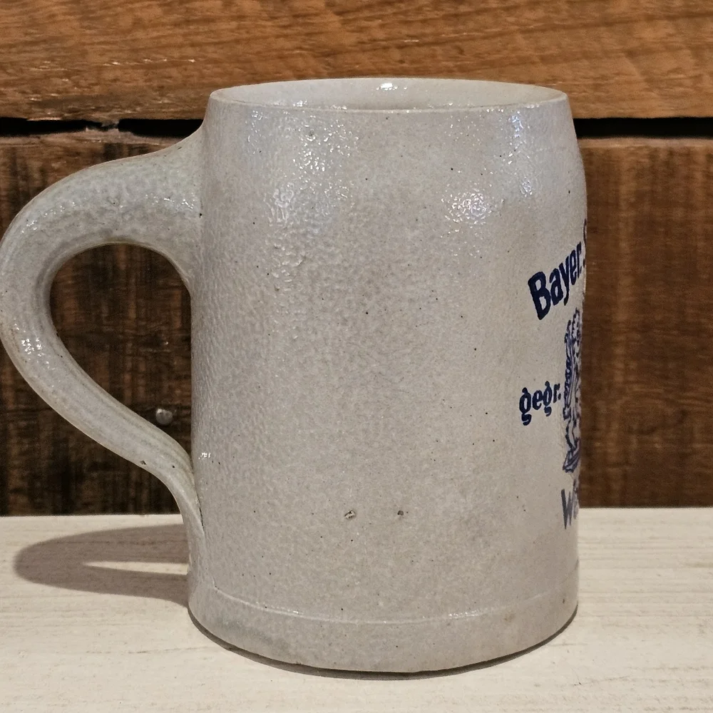 Vtg Bayer. Staatsbrauerei Weihwnstephan salt glazed stoneware German beer stein